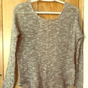 Beautiful long sleeve gray/white blouse